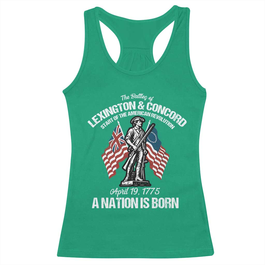 Battle of Lexington and Concord Racerback Tank Top American Revolution April 19 1775 Patriotic