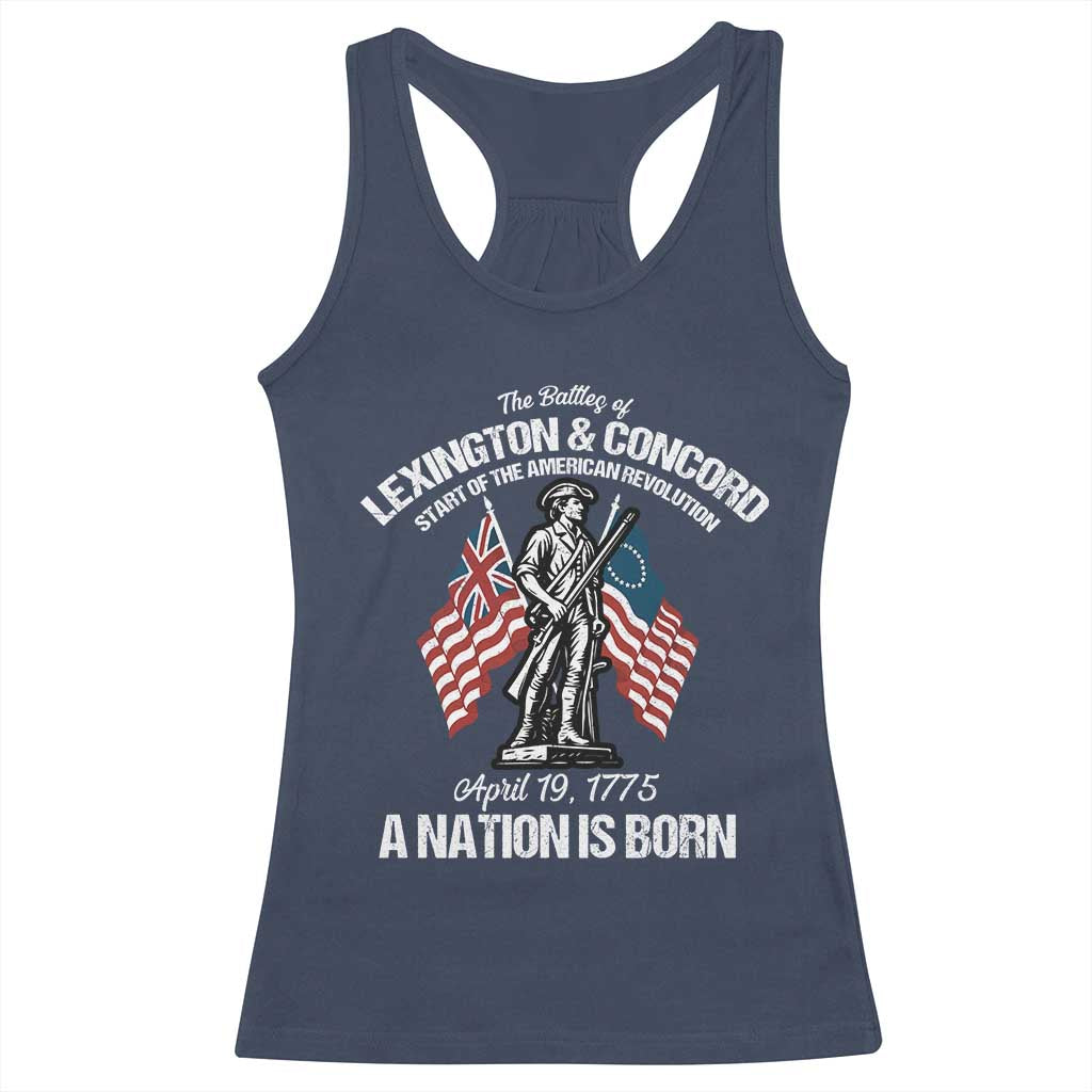 Battle of Lexington and Concord Racerback Tank Top American Revolution April 19 1775 Patriotic