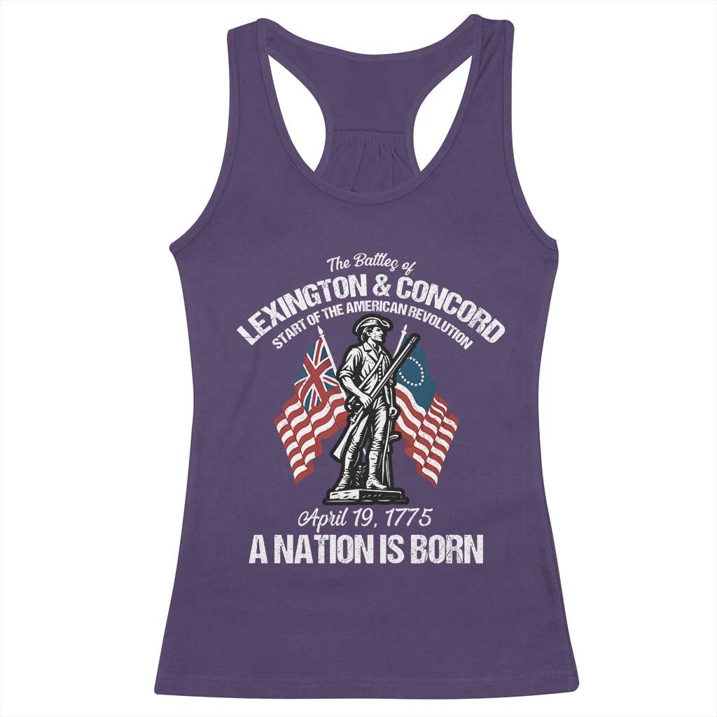 Battle of Lexington and Concord Racerback Tank Top American Revolution April 19 1775 Patriotic