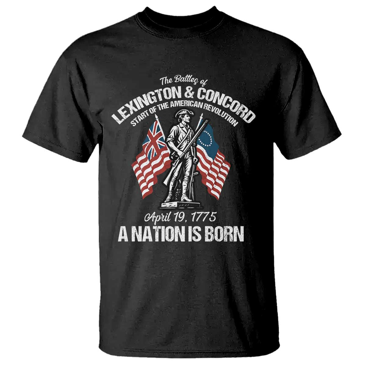 Battle of Lexington and Concord T Shirt American Revolution April 19 1775 Patriotic