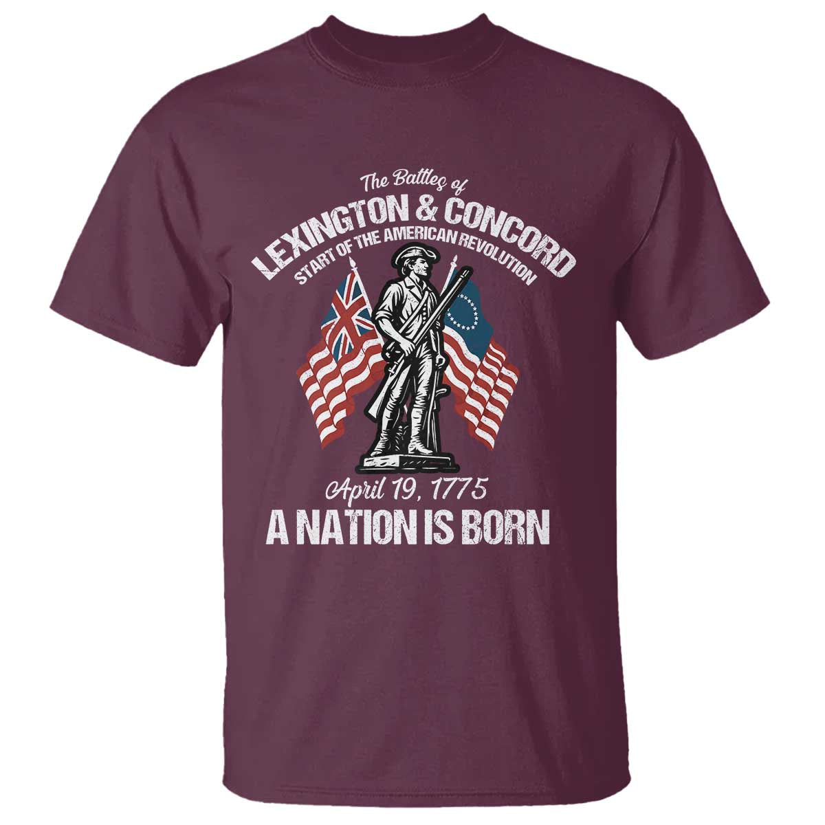 Battle of Lexington and Concord T Shirt American Revolution April 19 1775 Patriotic