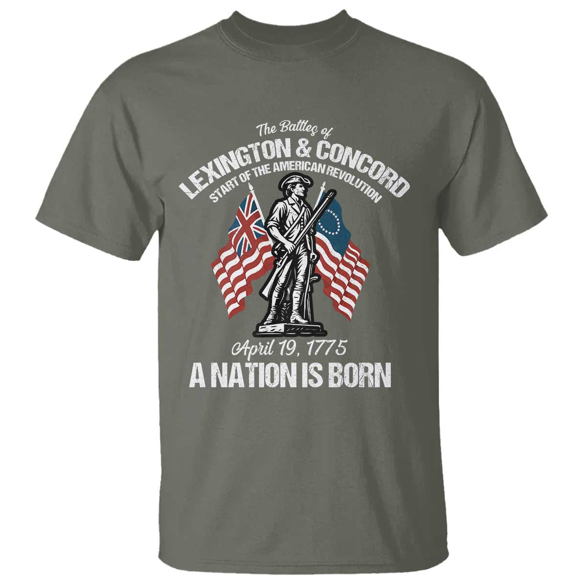 Battle of Lexington and Concord T Shirt American Revolution April 19 1775 Patriotic