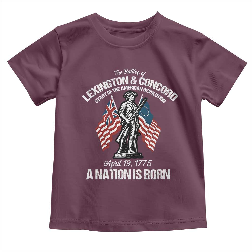 Battle of Lexington and Concord Toddler T Shirt American Revolution April 19 1775 Patriotic