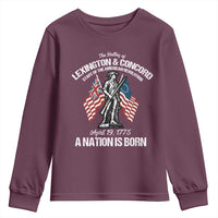 Battle of Lexington and Concord Youth Sweatshirt American Revolution April 19 1775 Patriotic