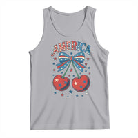 Retro Americana Cherries and Stars Coquette Bow Tank Top America Cute Patriotic 4th Of July US