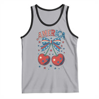 Retro Americana Cherries and Stars Coquette Bow Tank Top America Cute Patriotic 4th Of July US