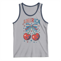 Retro Americana Cherries and Stars Coquette Bow Tank Top America Cute Patriotic 4th Of July US