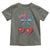 Retro Americana Cherries and Stars Coquette Bow Toddler T Shirt America Cute Patriotic 4th Of July US