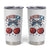 Retro Americana Cherries and Stars Coquette Bow Tumbler Cup America Cute Patriotic 4th Of July US