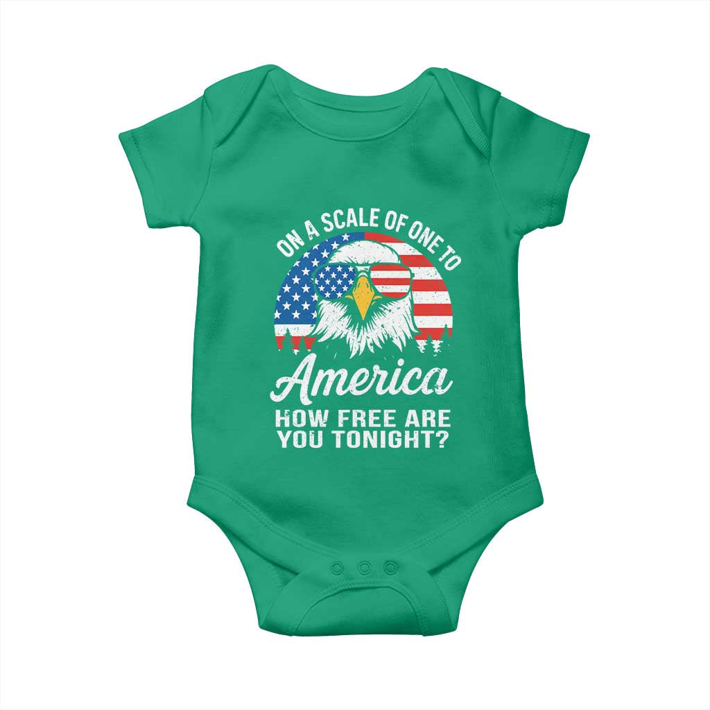 Patriotic Bald Eagle Baby Onesie On A Scale Of One To America How Free Are You Tonight