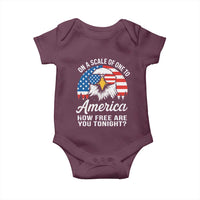 Patriotic Bald Eagle Baby Onesie On A Scale Of One To America How Free Are You Tonight