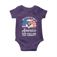 Patriotic Bald Eagle Baby Onesie On A Scale Of One To America How Free Are You Tonight