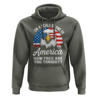Patriotic Bald Eagle Hoodie On A Scale Of One To America How Free Are You Tonight