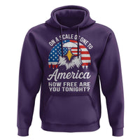 Patriotic Bald Eagle Hoodie On A Scale Of One To America How Free Are You Tonight