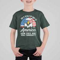 Patriotic Bald Eagle T Shirt For Kid On A Scale Of One To America How Free Are You Tonight