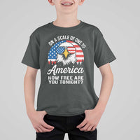 Patriotic Bald Eagle T Shirt For Kid On A Scale Of One To America How Free Are You Tonight