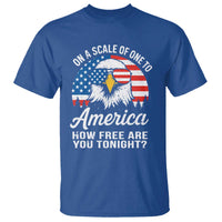Patriotic Bald Eagle T Shirt On A Scale Of One To America How Free Are You Tonight