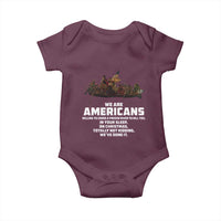 We Are Americans Funny Patriotic Baby Onesie Revolutionary War