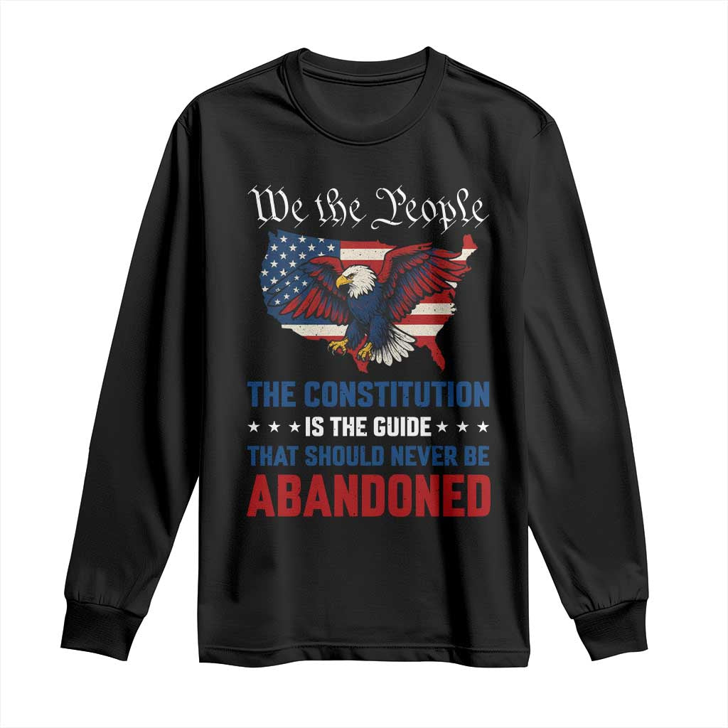 We the People Patriotic Eagle Long Sleeve Shirt Defend the Constitution American Flag