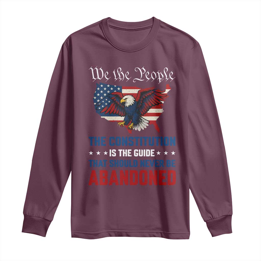 We the People Patriotic Eagle Long Sleeve Shirt Defend the Constitution American Flag