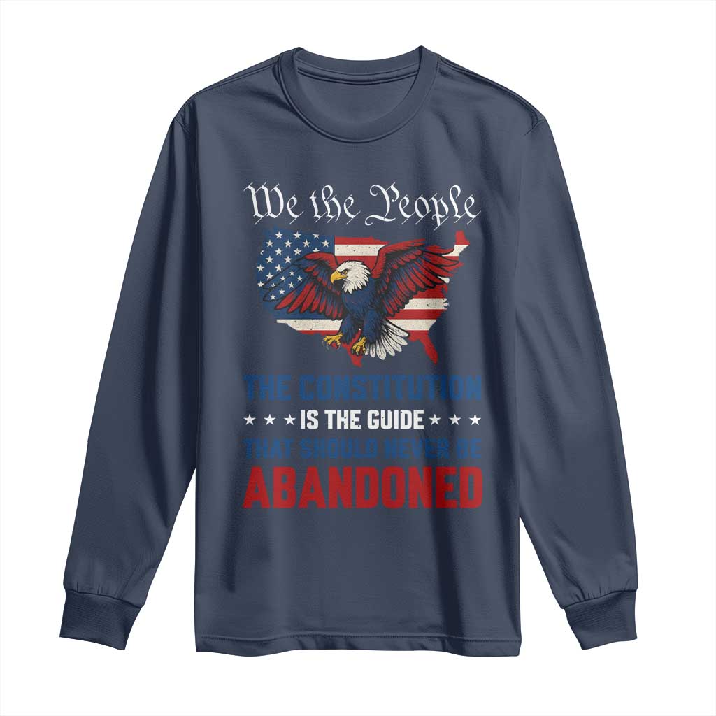 We the People Patriotic Eagle Long Sleeve Shirt Defend the Constitution American Flag