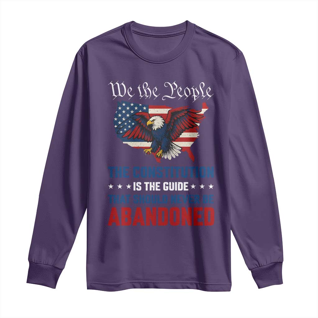 We the People Patriotic Eagle Long Sleeve Shirt Defend the Constitution American Flag