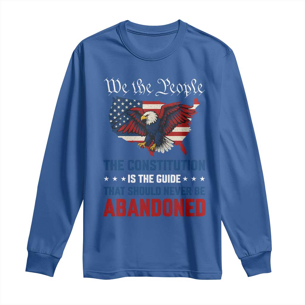 We the People Patriotic Eagle Long Sleeve Shirt Defend the Constitution American Flag