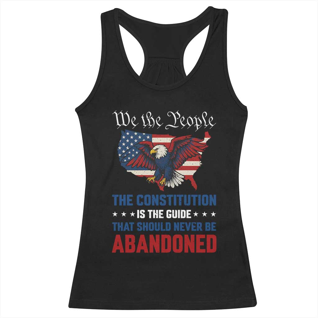 We the People Patriotic Eagle Racerback Tank Top Defend the Constitution American Flag