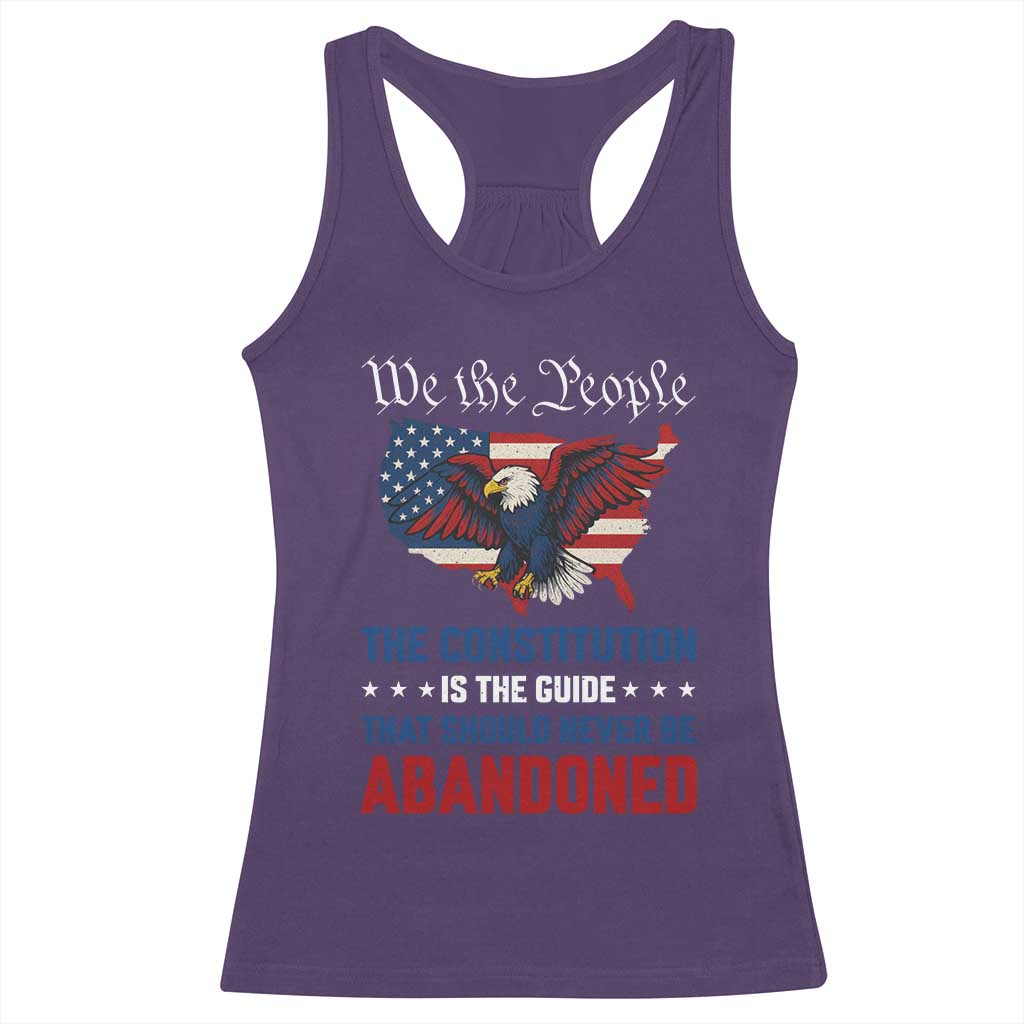 We the People Patriotic Eagle Racerback Tank Top Defend the Constitution American Flag
