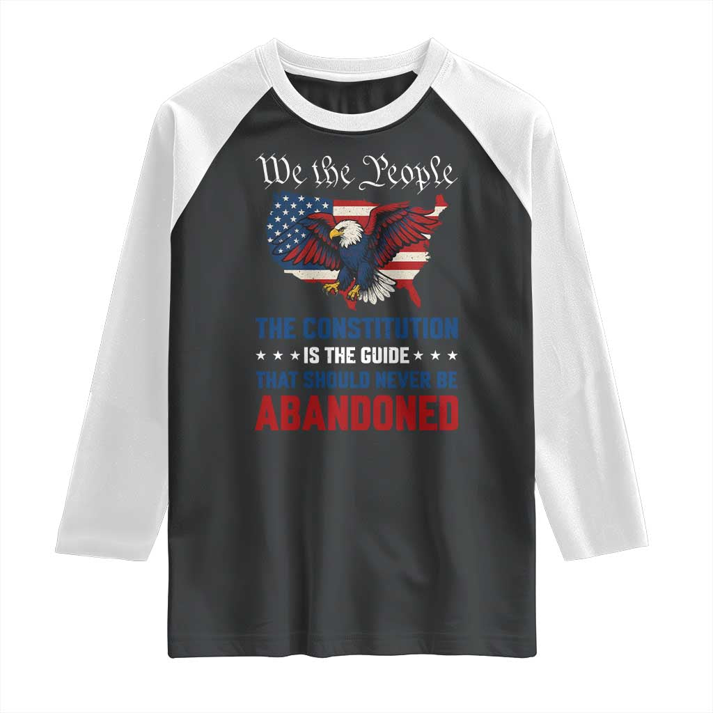 We the People Patriotic Eagle Raglan Shirt Defend the Constitution American Flag