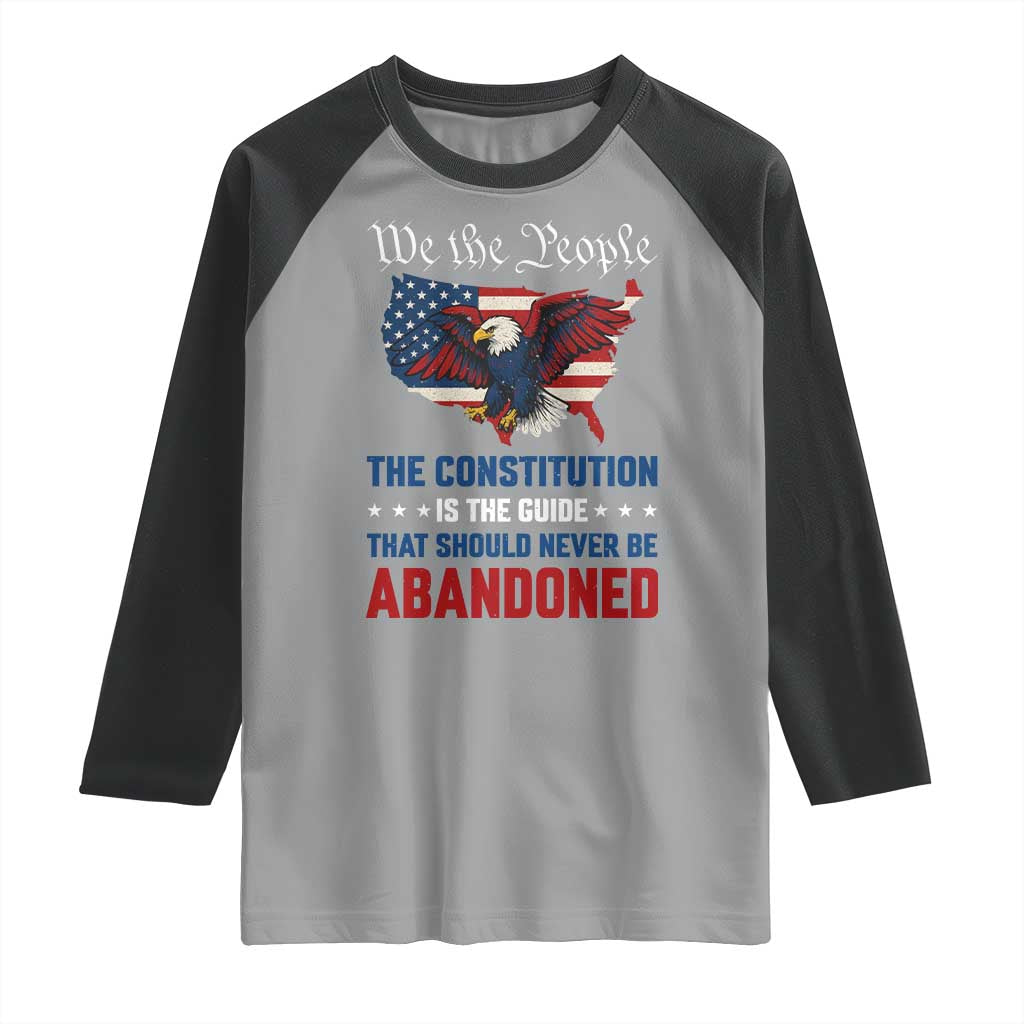 We the People Patriotic Eagle Raglan Shirt Defend the Constitution American Flag