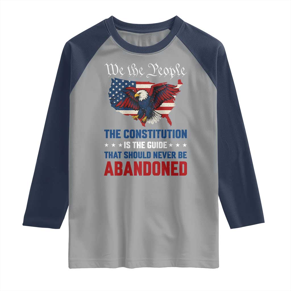 We the People Patriotic Eagle Raglan Shirt Defend the Constitution American Flag