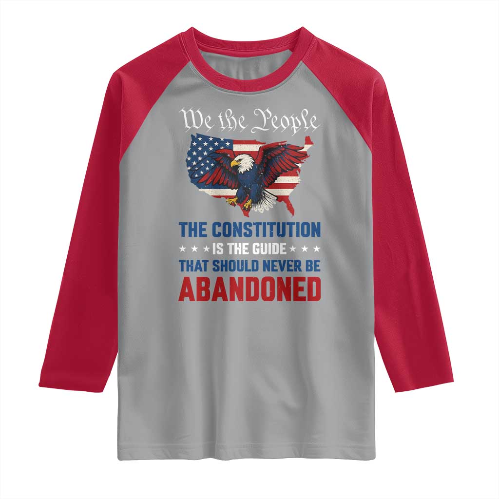 We the People Patriotic Eagle Raglan Shirt Defend the Constitution American Flag