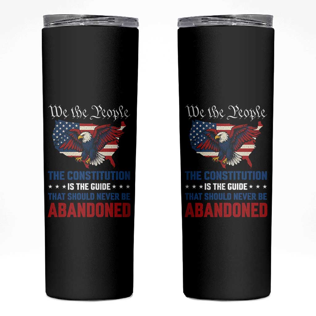 We the People Patriotic Eagle Skinny Tumbler Defend the Constitution American Flag