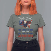 We the People Patriotic Eagle T Shirt For Women Defend the Constitution American Flag