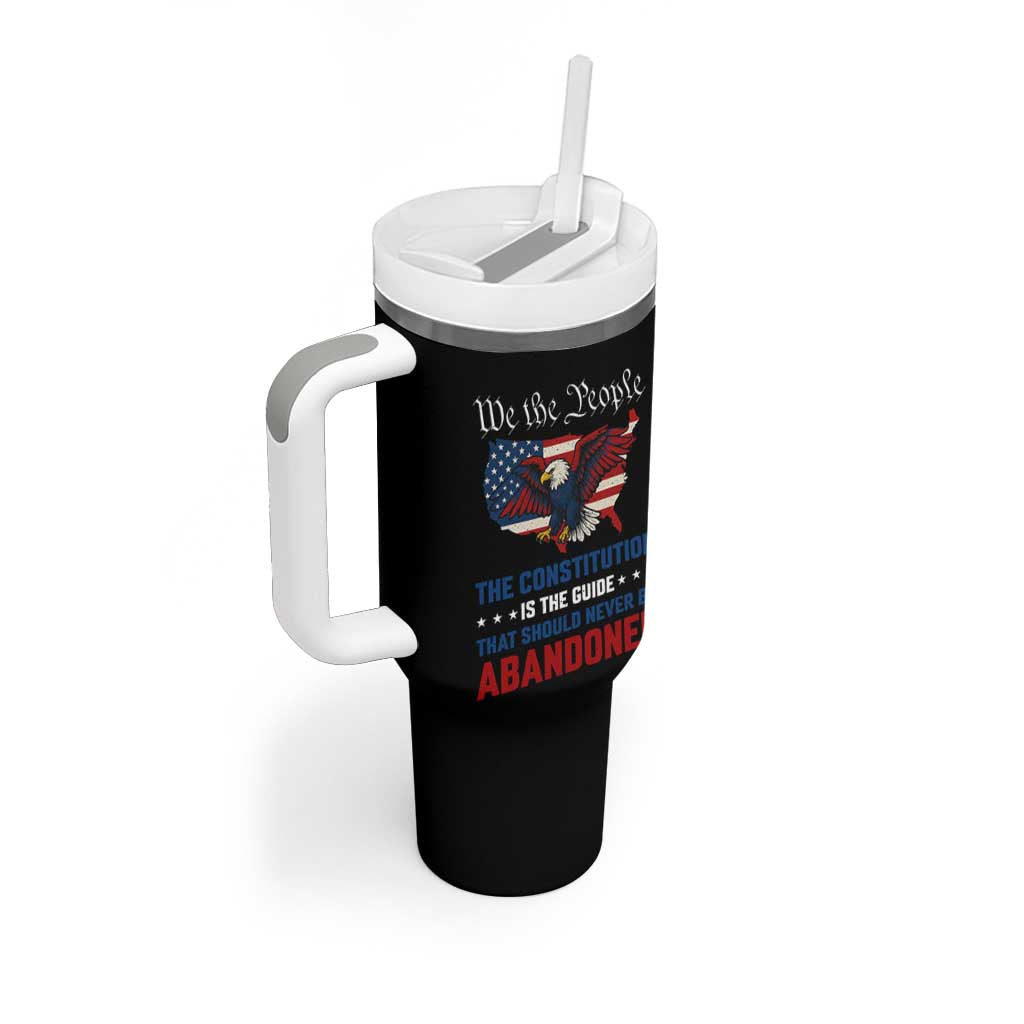 We the People Patriotic Eagle Tumbler With Handle Defend the Constitution American Flag