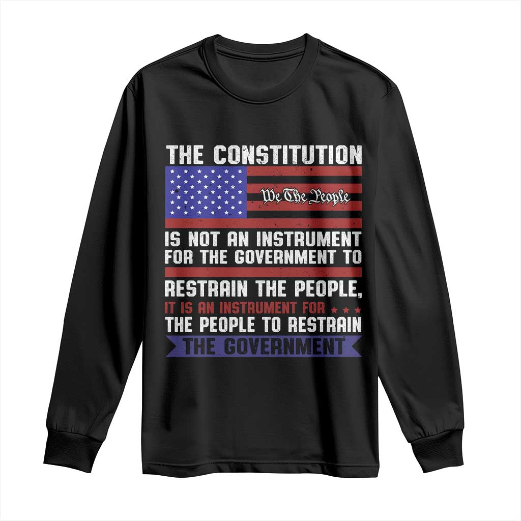 Constitution Liberty American Patriotic Long Sleeve Shirt We The People US Flag - Wonder Print Shop