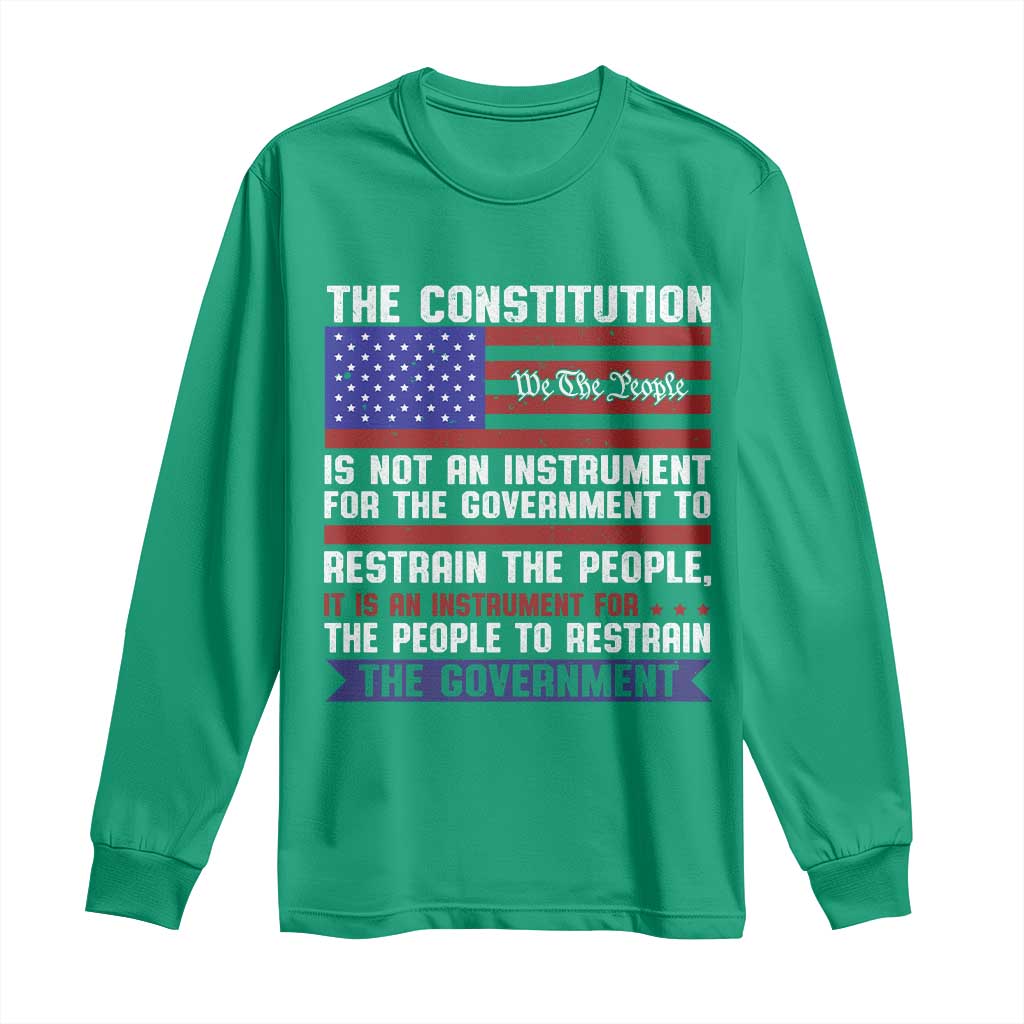 Constitution Liberty American Patriotic Long Sleeve Shirt We The People US Flag - Wonder Print Shop