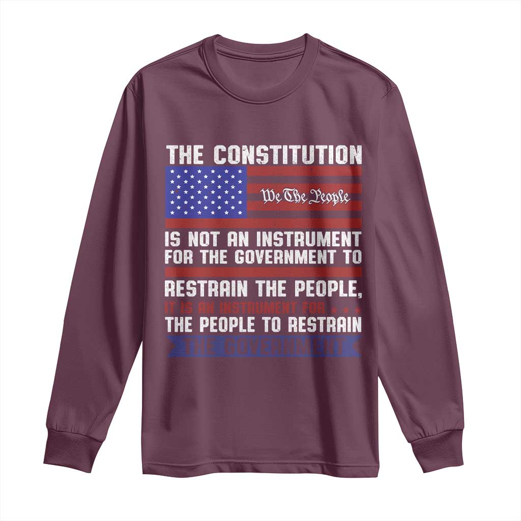 Constitution Liberty American Patriotic Long Sleeve Shirt We The People US Flag - Wonder Print Shop