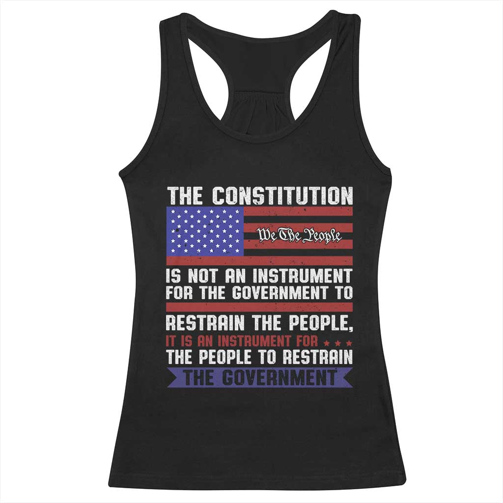 Constitution Liberty American Patriotic Racerback Tank Top We The People US Flag - Wonder Print Shop