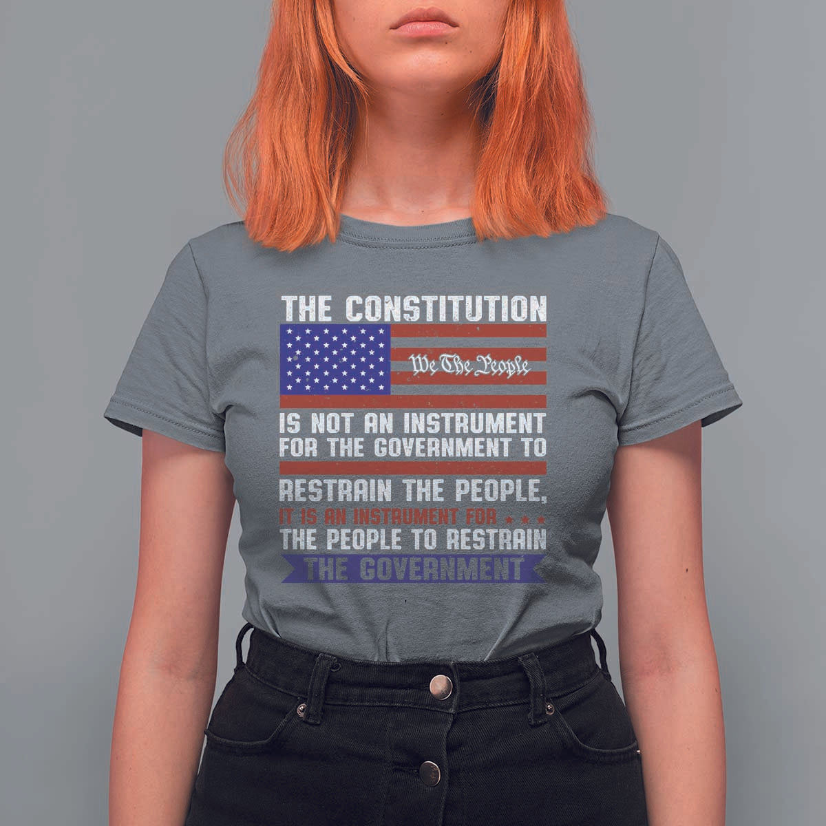 Constitution Liberty American Patriotic T Shirt For Women We The People US Flag - Wonder Print Shop