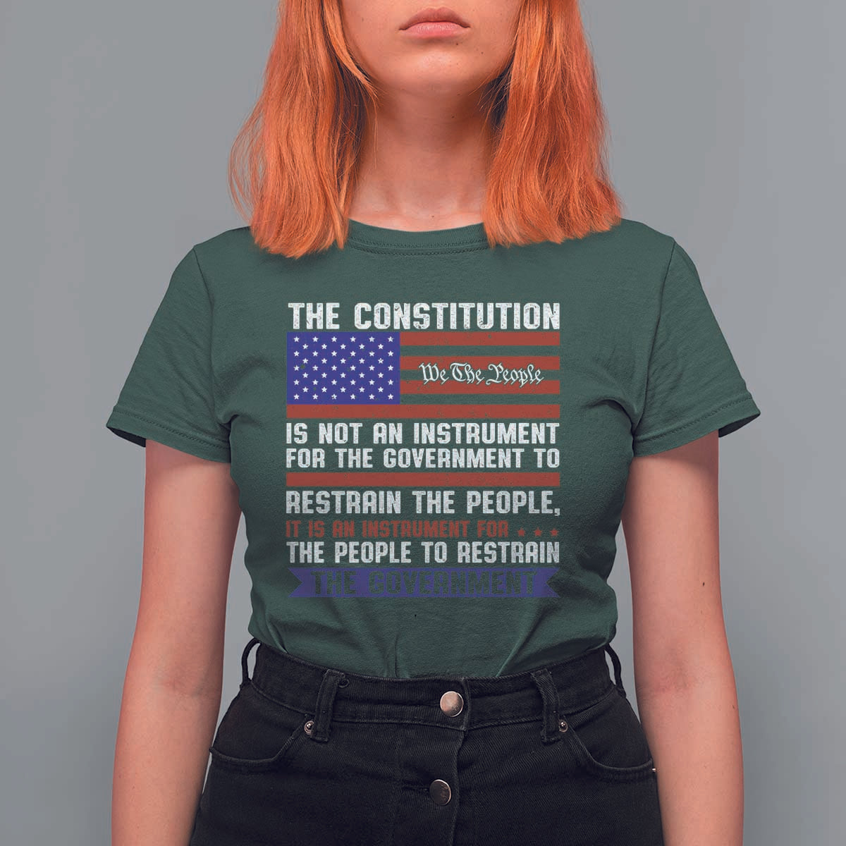Constitution Liberty American Patriotic T Shirt For Women We The People US Flag - Wonder Print Shop