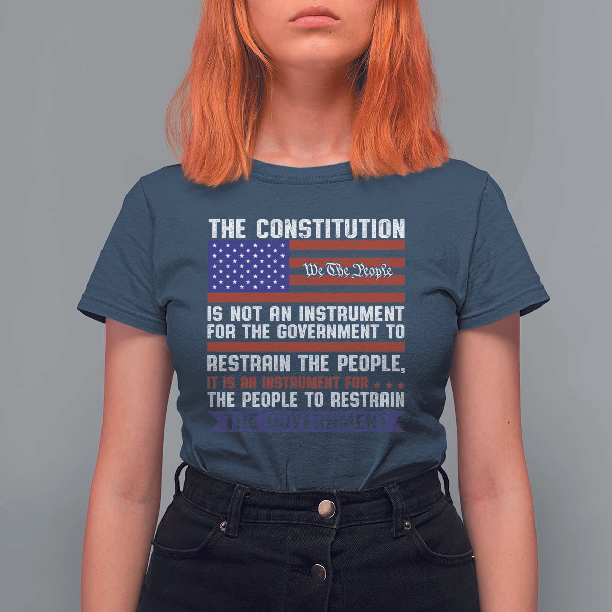 Constitution Liberty American Patriotic T Shirt For Women We The People US Flag - Wonder Print Shop