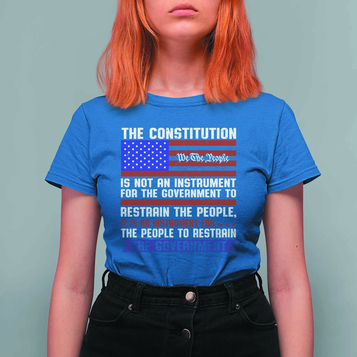 Constitution Liberty American Patriotic T Shirt For Women We The People US Flag - Wonder Print Shop