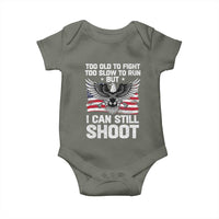 Patriotic Gun Rights Eagle Baby Onesie Too Old To Fight Too Slow To Run But Can Still Shoot