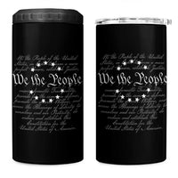 We the People 4 in 1 Can Cooler Tumbler US Constitution Preamble 4th Of July Patriotic Stars - Wonder Print Shop