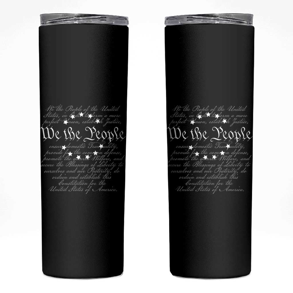 We the People Skinny Tumbler US Constitution Preamble 4th Of July Patriotic Stars - Wonder Print Shop