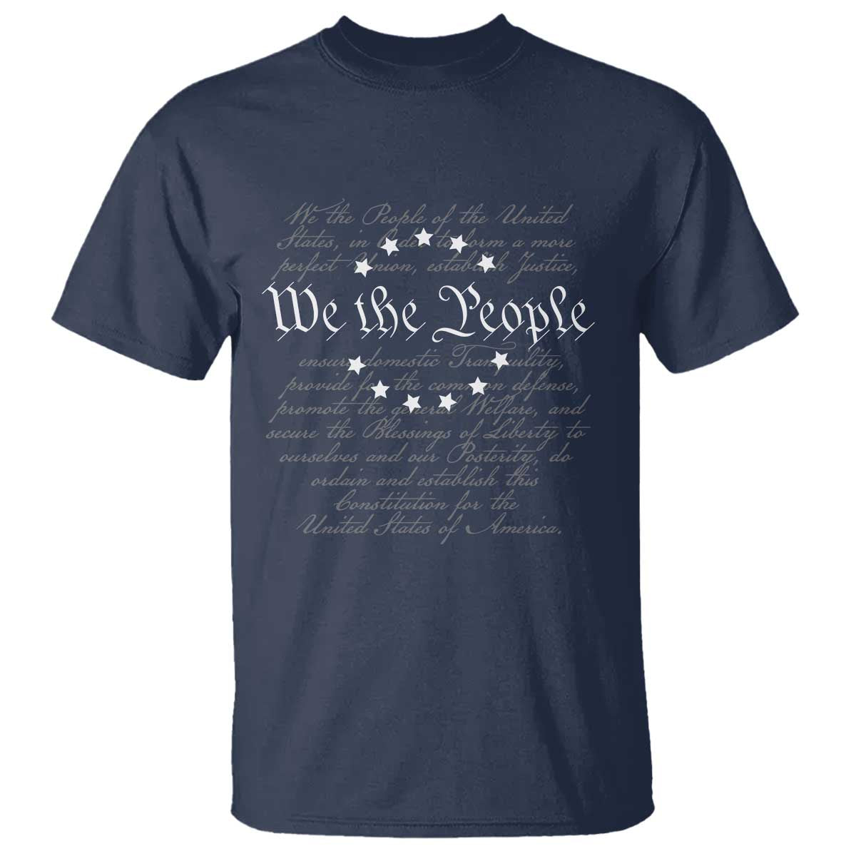 We the People T Shirt US Constitution Preamble 4th Of July Patriotic Stars - Wonder Print Shop