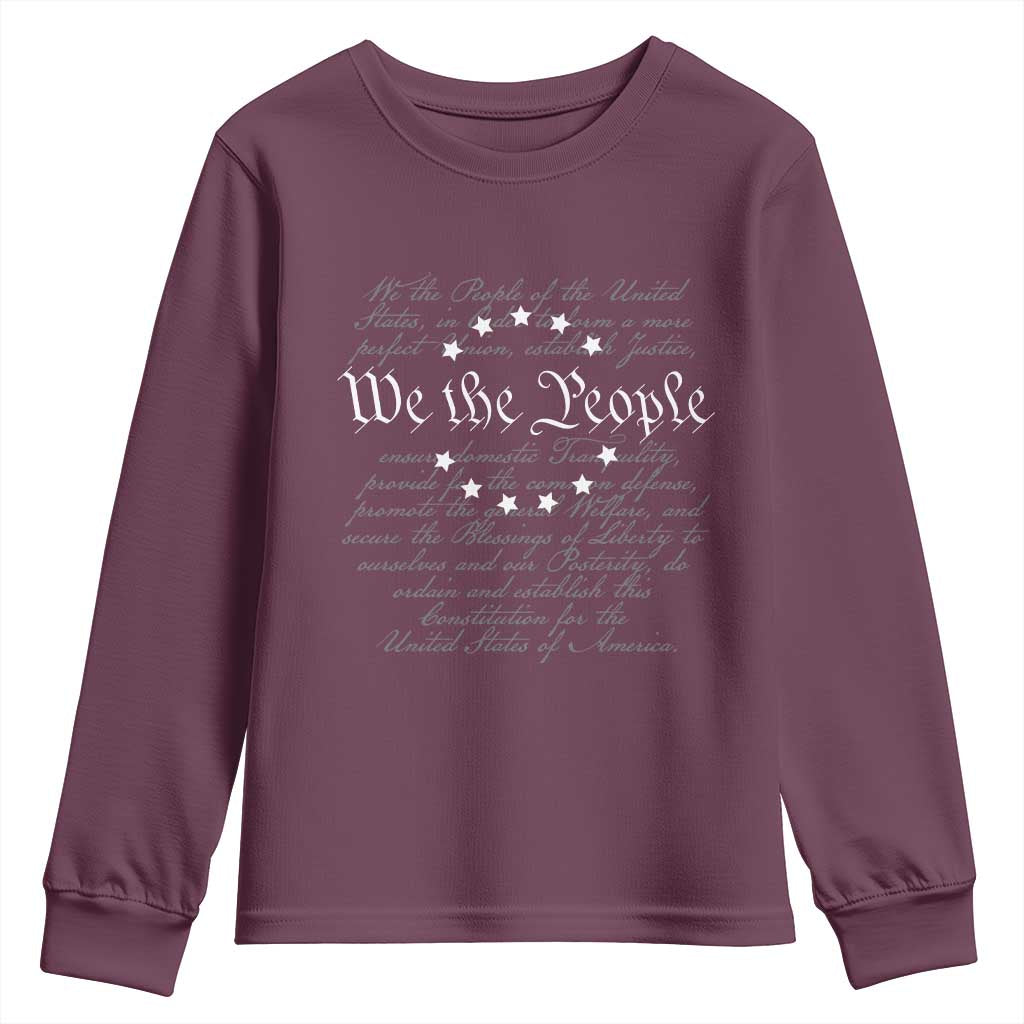 We the People Youth Sweatshirt US Constitution Preamble 4th Of July Patriotic Stars - Wonder Print Shop