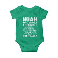 Noah Was a Conspiracy Theorist Baby Onesie Then It Rained Funny Biblical Ark Humor